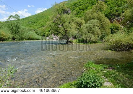 View At The River Over Lake Debar On North Macedonia