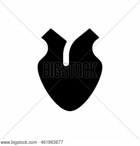 Heart Black Glyph Ui Icon. Medical Checkup. Circulatory System. Cardiology. User Interface Design. S