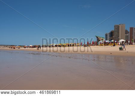 Fortaleza Ceara, Brazil, September 13 2022 A Stretch Of Beach In Fortaleza, Brazil Known As Iracema 