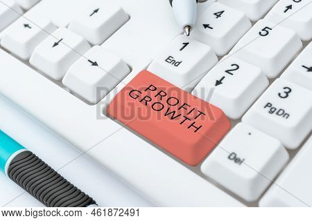 Conceptual Display Profit Growth. Internet Concept Objectives Interrelation Of Overall Sales Market 