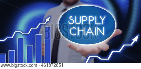 Text Showing Inspiration Supply Chain. Business Showcase System Of Organization And Processes From S
