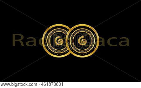 Radio Caca Crypto Currency Images. 3d Illustration. Digital Coins.