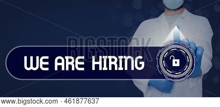 Text Caption Presenting We Are Hiringpay Someone To Do A Particular Job For Company In Future. Busin