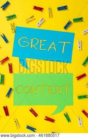 Conceptual Display Great Content. Internet Concept Satisfaction Motivational Readable Applicable Ori