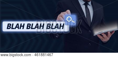 Conceptual Caption Blah Blah Blah. Internet Concept Talking Too Much False Information Gossips Nonse