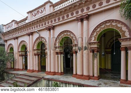 Howrah, West Bengal, India - 26th October 2020 : Decorated Colorful Pillars Of Shib Mandir, Temple F