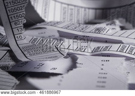 Abstract Background With Torn Paper, Destruction Of Documents. Information, Data Hiding Concept, Des