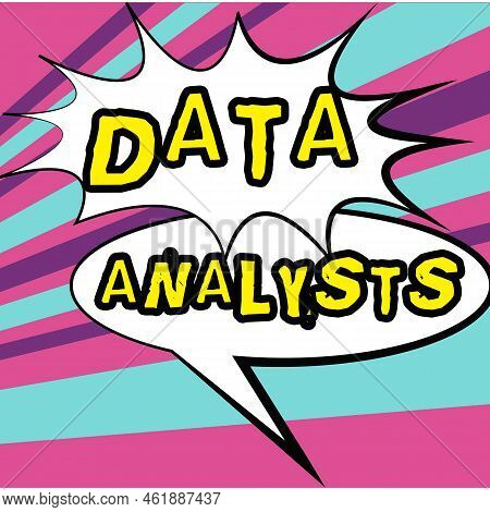 Hand Writing Sign Data Analysts. Business Concept Programmer Design And Create Report Identifies Pat