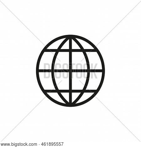 Earth Icon. Planet Earth. Global Network. Email Icon. Vector Illustration. Stock Image.