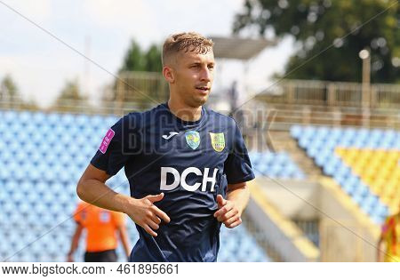 Uzhhorod, Ukraine - August 29, 2022: Portrait Of Player Oleksandr Kaplienko Of Metalist Kharkiv Seen