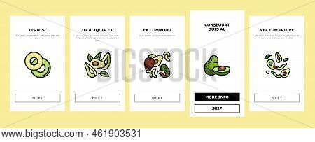 Avocado Food Green Half Onboarding Mobile Vector. Vegetable Slice Fresh, Healthy Organic Seed, Tropi