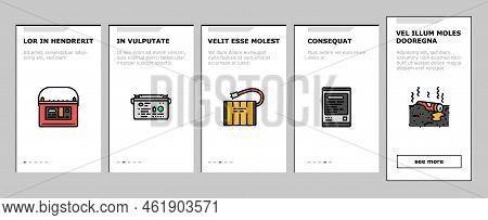 Battery Power Energy Electric Car Onboarding Mobile Vector. Technology Industry, Electricity Lithium