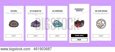 Stone Rock Texture Nature Onboarding Mobile Vector. Surface Grey, White Mountain, Landscape Marble, 