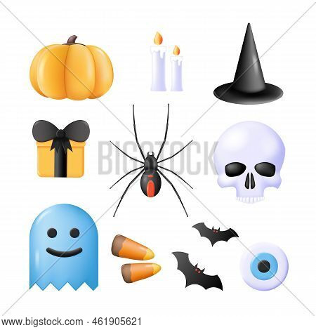 Halloween Vector Spooky 3d Icon Horror Set
