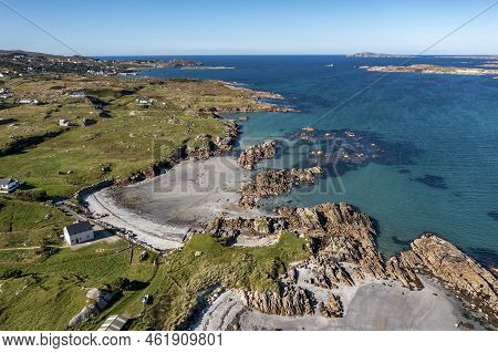 Aerial View Of Cloughcorr Beach On Arranmore Island In County Donegal, Republic Of Ireland