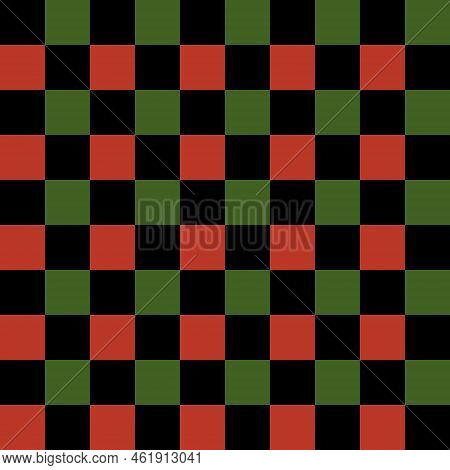 Traditional Kwanzaa Festival Symbol - Mkeka Mat Ornament. Seamless Pattern Vector Background With Bl