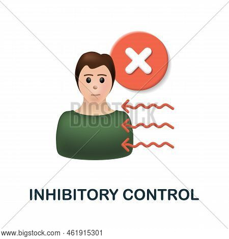 Inhibitory Control Icon. 3d Illustration From Cognitive Skills Collection. Creative Inhibitory Contr