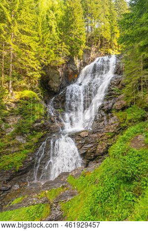 Riesach Waterfall In Untertal Valley, Rohrmoos-untertal In Schladminger Alps, Austria