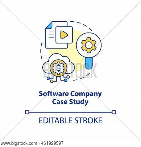Software Company Case Study Concept Icon. It Industry Solutions. Coding Process Abstract Idea Thin L