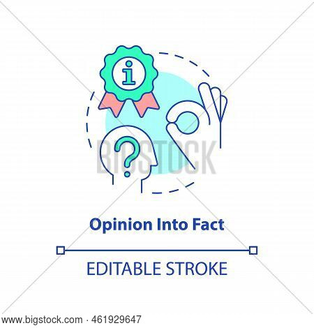 Opinion Into Fact Concept Icon. Experience Research. Advantage Of Case Study Abstract Idea Thin Line
