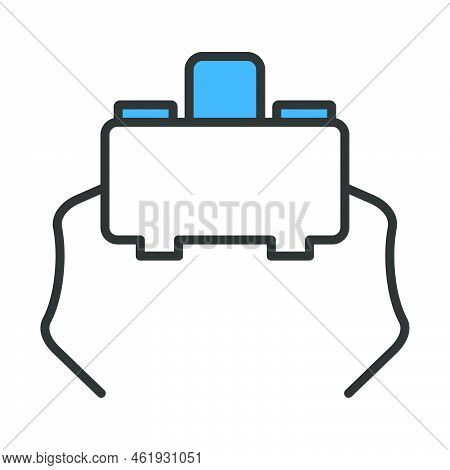 Micro Button Icon. Editable Bold Outline With Color Fill Design. Vector Illustration.