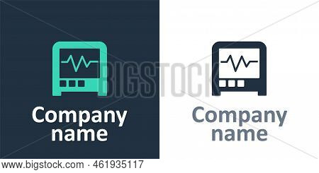 Logotype Seismograph Icon Isolated On White Background. Earthquake Analog Seismograph. Logo Design T