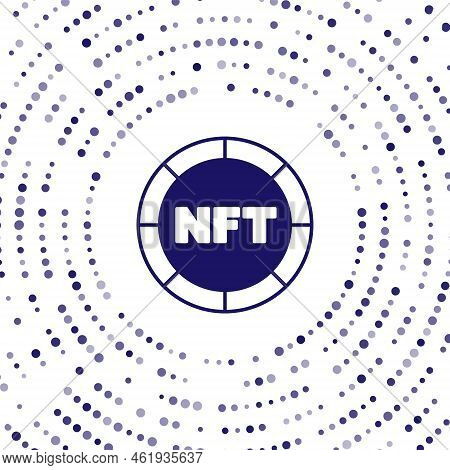 Blue Nft Digital Crypto Art Icon Isolated On White Background. Non Fungible Token. Abstract Circle R