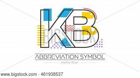 Letters K And B. Merging Of Two Letters. Initials Logo Or Abbreviation Symbol. Vector Illustration F
