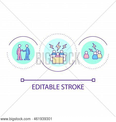 Conflicts In Team Loop Concept Icon. Communication Issues. Solving Company Problems Abstract Idea Th