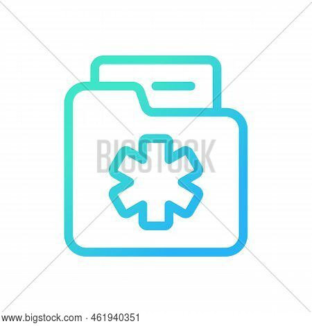 Medical History Pixel Perfect Gradient Linear Ui Icon. Patient Anamnesis. Disease Information Record