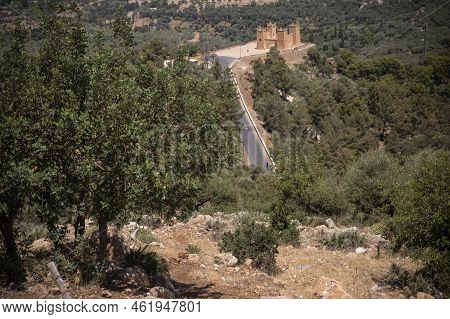 The Kasbah Castle Is A Historical Monument Of The Moroccan City Of Beni Mellal-jenifra, Seen From Th