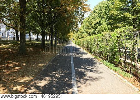 Bike Lane Next To The Federal Highway 27 In Ludwigsburg In Germany
