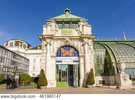 Vienna, Austria - October 2021: Butterfly House In Burggarten Park
