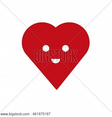 Heart Smile For Decoration Design. Red Heart. Vector Illustration. Stock Image.