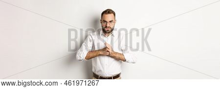 Angry Man Crack Knuckles, Want To Punch Someone, Standing Mad Against White Background