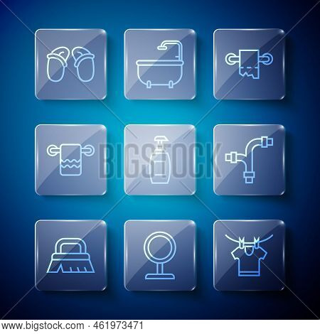 Set Line Brush For Cleaning, Round Makeup Mirror, Drying Clothes, Toilet Paper Roll, Bottle Of Liqui