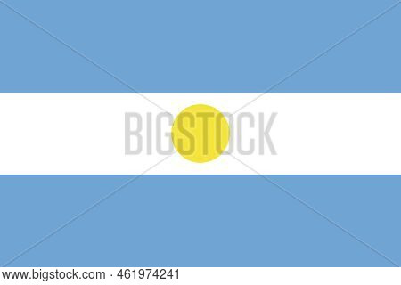 Simple Illustration Of The Flag Of The Argentine Republic, One Of The Four National Symbols Of The C