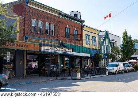 Revelstoke, Canada - Circa 2022: Downtown Revelstoke On A Sunny Day