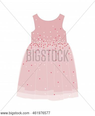 Kids Pink Dress. Luxurious Clothing With Sequins For Parties And Special Occasions, Holidays And Fes