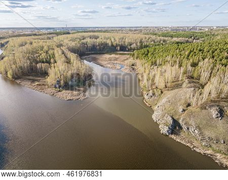 Confluence Of The Iset And Kamenka Rivers In The City Kamensk-uralskiy. Iset And Kamenka Rivers, Kam