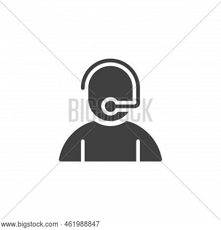 Customer Support Vector Icon. Call Center Operator Filled Flat Sign For Mobile Concept And Web Desig