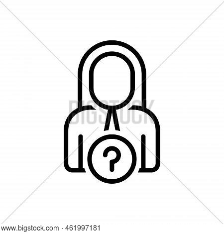 Black Line Icon For Stranger Outsider Unknown Anonymous Guess Who Suspicious Anonymity Incognito Use