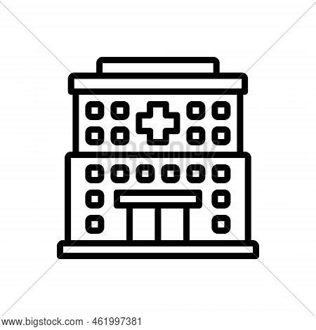 Black Line Icon For Hospitals  Asylum Clinic Medical Institution Health-center Sanatorium Sanitarium