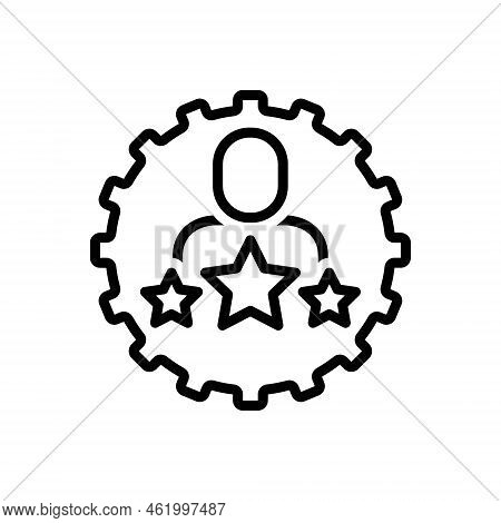 Black Line Icon For Talent Aptitude Ability Skill Genius Brilliance Charisma Candidate