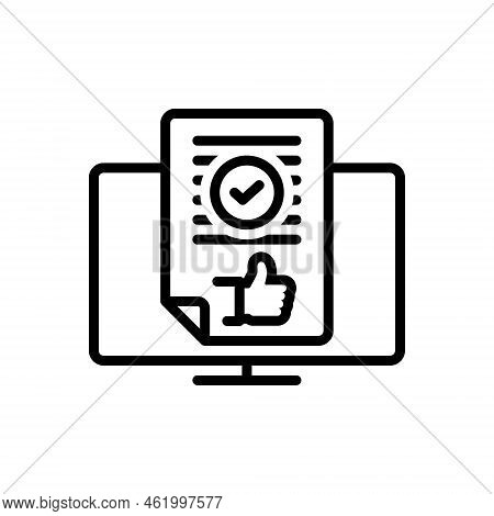 Black Line Icon For Definitely Certainly Surely Absolutely Decidedly Clearly Easily Feedback