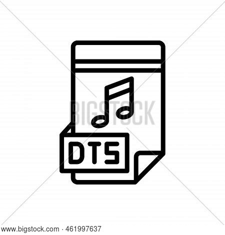 Black Line Icon For Dts Application Audio Contract Music Note Archive Multimedia Player Sound