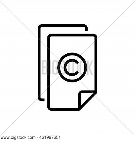 Black Line Icon For Copyright Possess Take-over License Against Label Legal Property Trademark Unaut