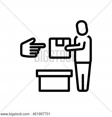 Black Line Icon For Herself Self Yourself Himself Oneself Yourselves Gift Indication