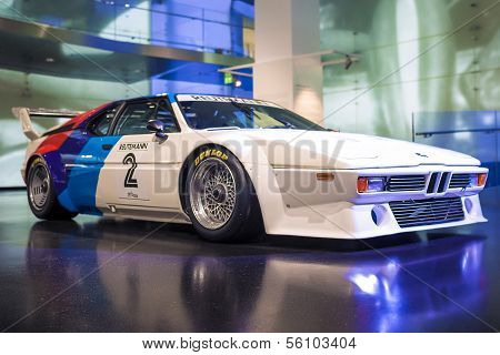 MUNICH, GERMANY - JUNE 17, 2012: Bmw's Unique M1 Sportcar Demonstrating On Stand In Bmw Museum on Ju