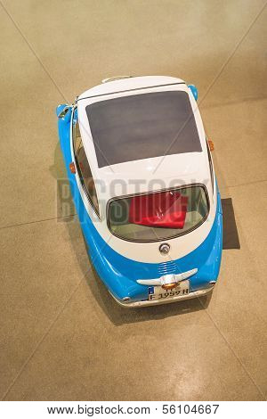 MUNICH, GERMANY - JUNE 17, 2012: Bmw Isetta Small Car On Show In Bmw Museum  on June 17th , 2012 in